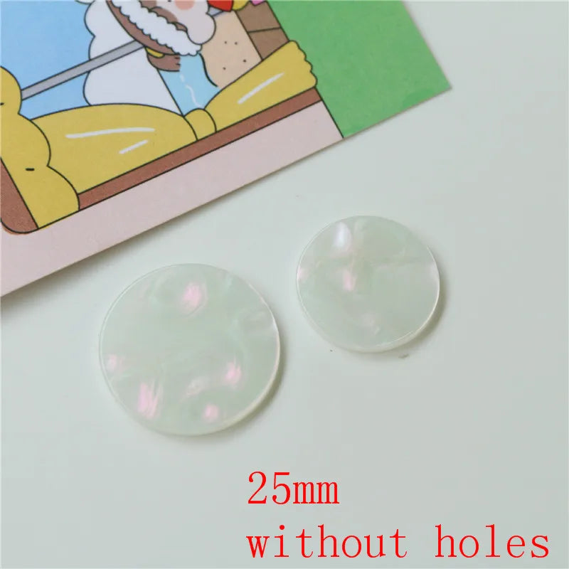 50pcs 25mm Acrylic Beads Geometric Shape DIY Jewelry Earring Accessory