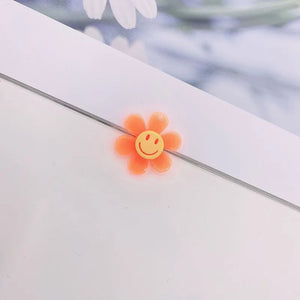 50pcs 25mm Smiley Face Cartoon Flower Acrylic Beads for DIY Earrings