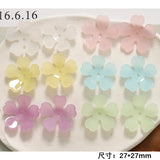 50pcs 27mm Acrylic Cartoon Flowers Beads DIY Jewelry Earring/Hair Accessory