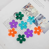 50pcs 30mm Cartoon Flowers Acrylic Beads DIY Earrings Garment Pendant