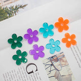 50pcs 30mm Cartoon Flowers Acrylic Beads DIY Earrings Garment Pendant