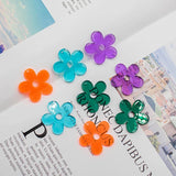 50pcs 30mm Cartoon Flowers Acrylic Beads DIY Earrings Garment Pendant