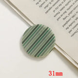 50pcs/lot 31mm Stripe Print Geometry Acrylic Beads DIY Jewelry Earring Accessory
