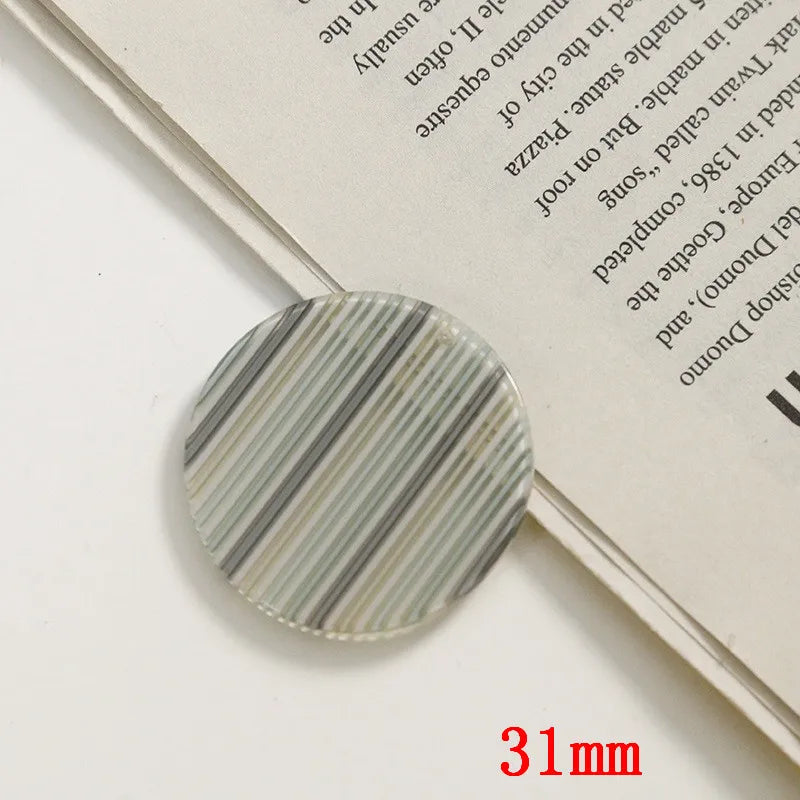 50pcs/lot 31mm Stripe Print Geometry Acrylic Beads DIY Jewelry Earring Accessory
