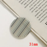 50pcs/lot 31mm Stripe Print Geometry Acrylic Beads DIY Jewelry Earring Accessory