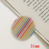 50pcs/lot 31mm Stripe Print Geometry Acrylic Beads DIY Jewelry Earring Accessory