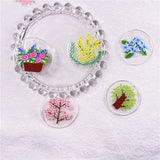 50pcs 35mm Tree/Flowers Pattern Acrylic Beads DIY Jewelry Earring Accessory