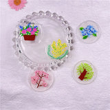 50pcs 35mm Tree/Flowers Pattern Acrylic Beads DIY Jewelry Earring Accessory