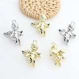 50pcs 3D Angel Wings Alloy Floating Locket Charms DIY Jewelry Accessory