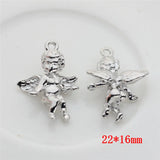 50pcs 3D Angel Wings Alloy Floating Locket Charms DIY Jewelry Accessory