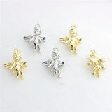 50pcs 3D Angel Wings Alloy Floating Locket Charms DIY Jewelry Accessory