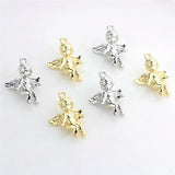 50pcs 3D Angel Wings Alloy Floating Locket Charms DIY Jewelry Accessory