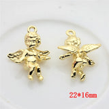 50pcs 3D Angel Wings Alloy Floating Locket Charms DIY Jewelry Accessory