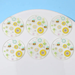 50pcs 40mm Cartoon Flowers/Animals Acrylic Beads DIY Earrings