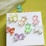 50pcs Glitter Jelly Bear Resin Beads Charms DIY Earring Keychain Accessory