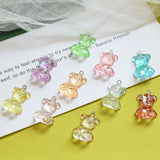 50pcs Glitter Jelly Bear Resin Beads Charms DIY Earring Keychain Accessory