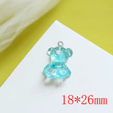 50pcs Glitter Jelly Bear Resin Beads Charms DIY Earring Keychain Accessory