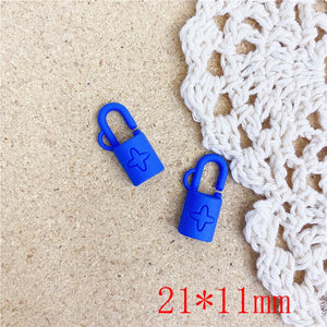 50pcs Cartoon Flowers Lock Shape Charms for DIY Jewelry Earring