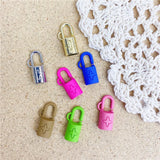 50pcs Cartoon Flowers Lock Shape Charms for DIY Jewelry Earring