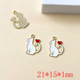 50pcs Alloy Drop Oil Cat/Moon Floating Locket Charms DIY Jewelry