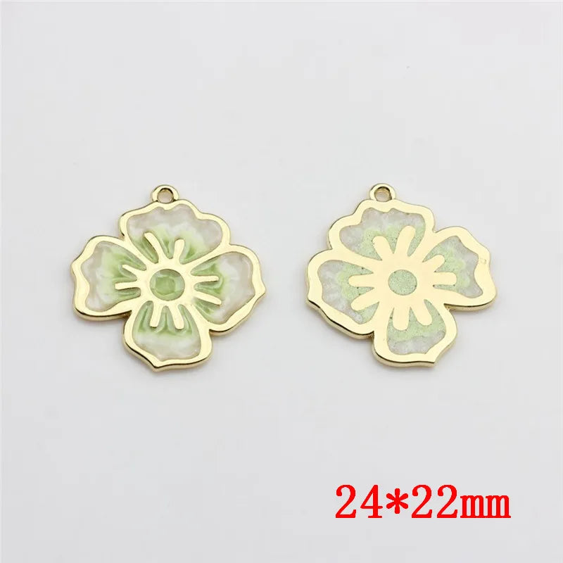 50pcs Alloy Flower Charms for DIY Jewelry Earrings/Bracelets