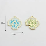 50pcs Alloy Flower Charms for DIY Jewelry Earrings/Bracelets