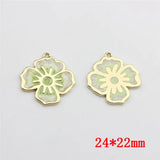 50pcs Alloy Flower Charms for DIY Jewelry Earrings/Bracelets