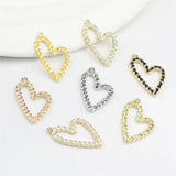 50pcs Alloy Heart Floating Locket Charms DIY Earring Accessory