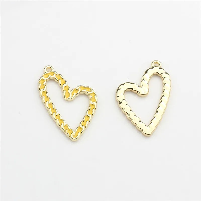 50pcs Alloy Heart Floating Locket Charms DIY Earring Accessory