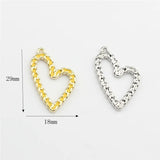 50pcs Alloy Heart Floating Locket Charms DIY Earring Accessory