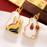 50pcs Alloy Cartoon Rabbits Floating Locket Charms DIY Jewelry Accessory