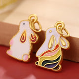 50pcs Alloy Cartoon Rabbits Floating Locket Charms DIY Jewelry Accessory