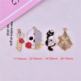 50pcs/lot Cartoon Skull/Rose Flowers Metal Charms DIY Jewelry