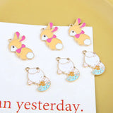 50pcs Cartoon Rabbits/Dolls Allo Floating Locket Charms DIY Jewelry Keychain