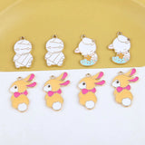 50pcs Cartoon Rabbits/Dolls Allo Floating Locket Charms DIY Jewelry Keychain