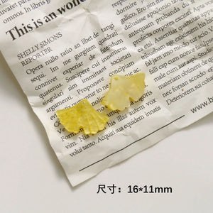 50pcs Autumn Yellow Ginkgo Biloba Leaf Acrylic DIY Earring Accessory
