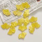 50pcs Autumn Yellow Ginkgo Biloba Leaf Acrylic DIY Earring Accessory