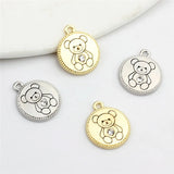 50pcs Cartoon Bears Core Alloy Floating Locket Charms DIY Jewelry Accessory