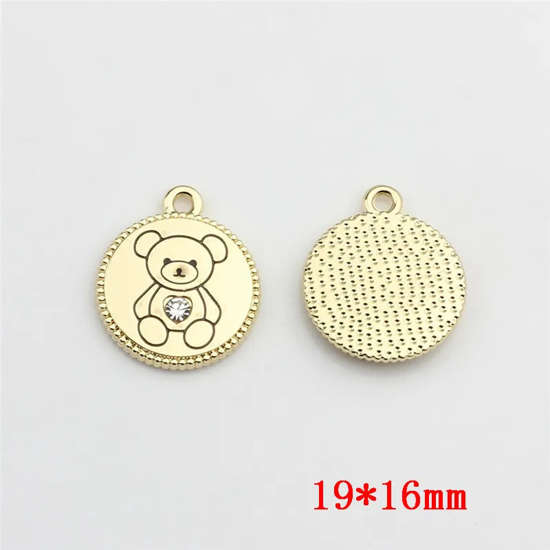 50pcs Cartoon Bears Core Alloy Floating Locket Charms DIY Jewelry Accessory