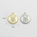 50pcs Cartoon Bears Core Alloy Floating Locket Charms DIY Jewelry Accessory