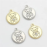 50pcs Cartoon Bears Core Alloy Floating Locket Charms DIY Jewelry Accessory