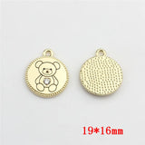 50pcs Cartoon Bears Core Alloy Floating Locket Charms DIY Jewelry Accessory