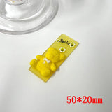 50pcs Cartoon Bears Acrylic Beads DIY Jewelry Earring Pendant Accessory
