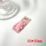50pcs Cartoon Bears Acrylic Beads DIY Jewelry Earring Pendant Accessory