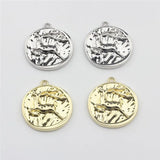 50pcs Deer Pattern Alloy Floating Locket Charms DIY Jewelry Necklace Accessory