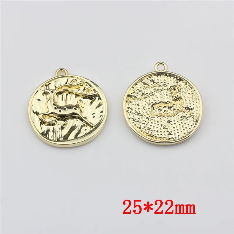 50pcs Deer Pattern Alloy Floating Locket Charms DIY Jewelry Necklace Accessory