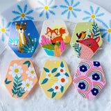 50pcs Cartoon Flower/Animal Print Acrylic Beads DIY Jewelry Earring Accessory