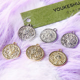 50pcs Cartoon Flowers Alloy Locket Charms DIY Earring Accessory