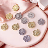 50pcs Cartoon Flowers Alloy Locket Charms DIY Earring Accessory
