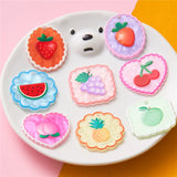 50pcs Fruit Pattern Print Acrylic Beads DIY Earring Accessory